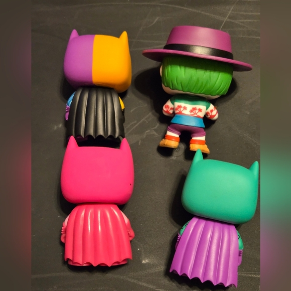 Funko Pop Batman Bundle Pink Batman Joker Two Face Riddler Out Of Box - Picture 2 of 9